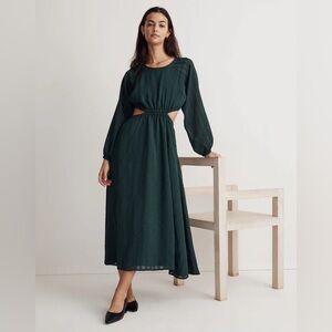 Madewell Long-Sleeve Cutout Midi Dress